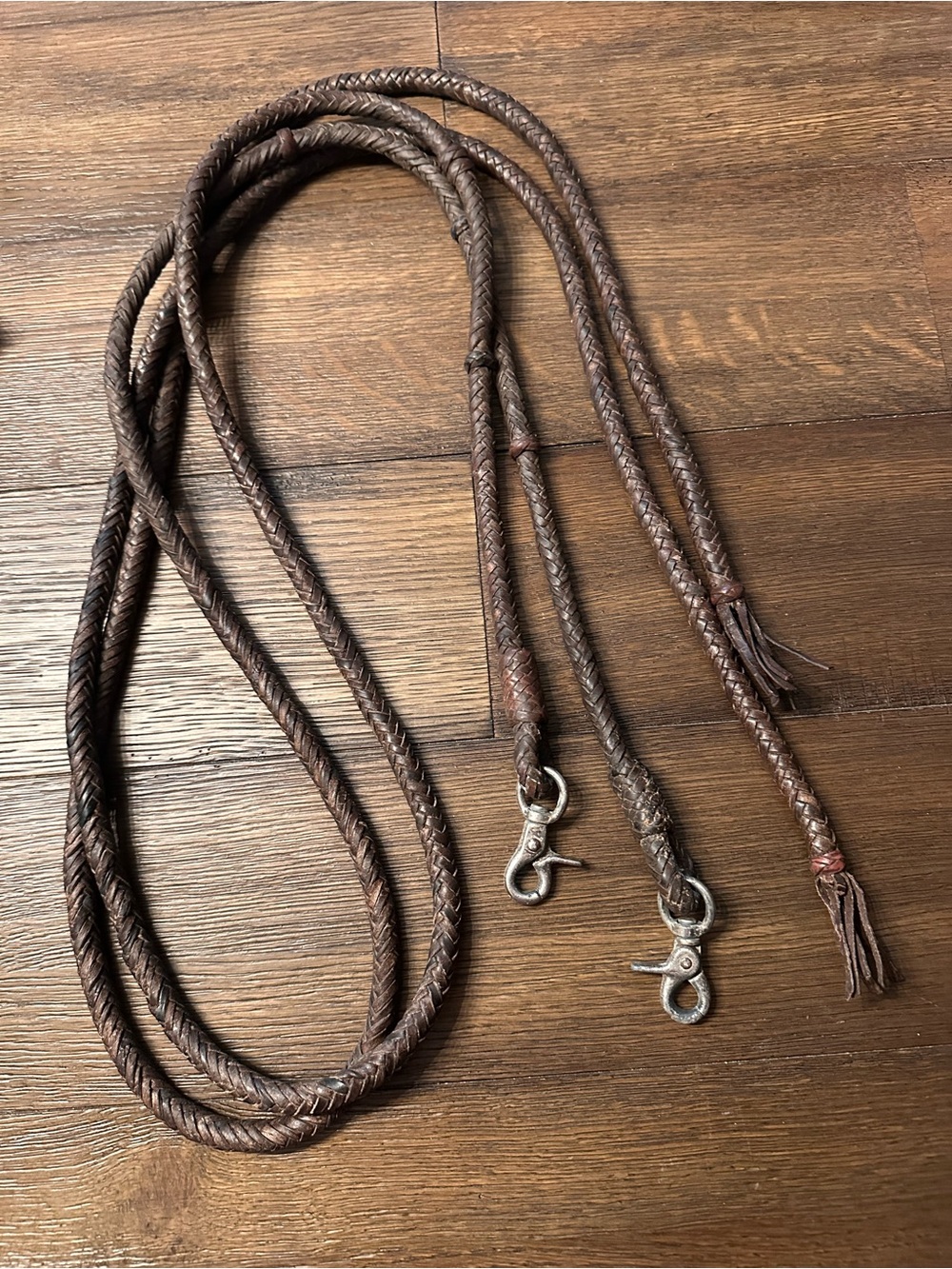 Horse Tack - 6 3/4β Braided Leather Western Split Reins